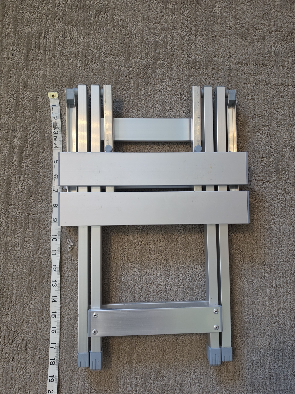Foldable Aluminum Side Table For Camping- Silver